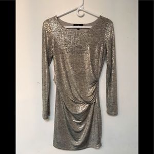 Lulu’s olive and oak gold cocktail dress